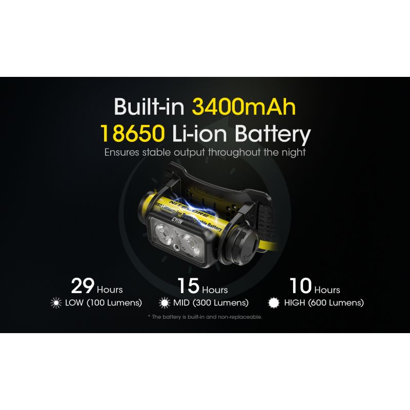 NITECORE NU43 uppladdningsbar pannlampa 1400 lumen lång batteritid perfekt för vandring utomhuscamping fiske