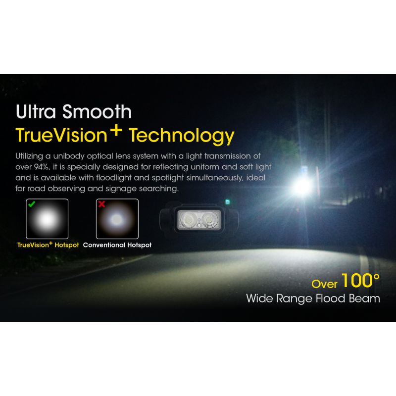 NITECORE NU43 uppladdningsbar pannlampa 1400 lumen lång batteritid perfekt för vandring utomhuscamping fiske