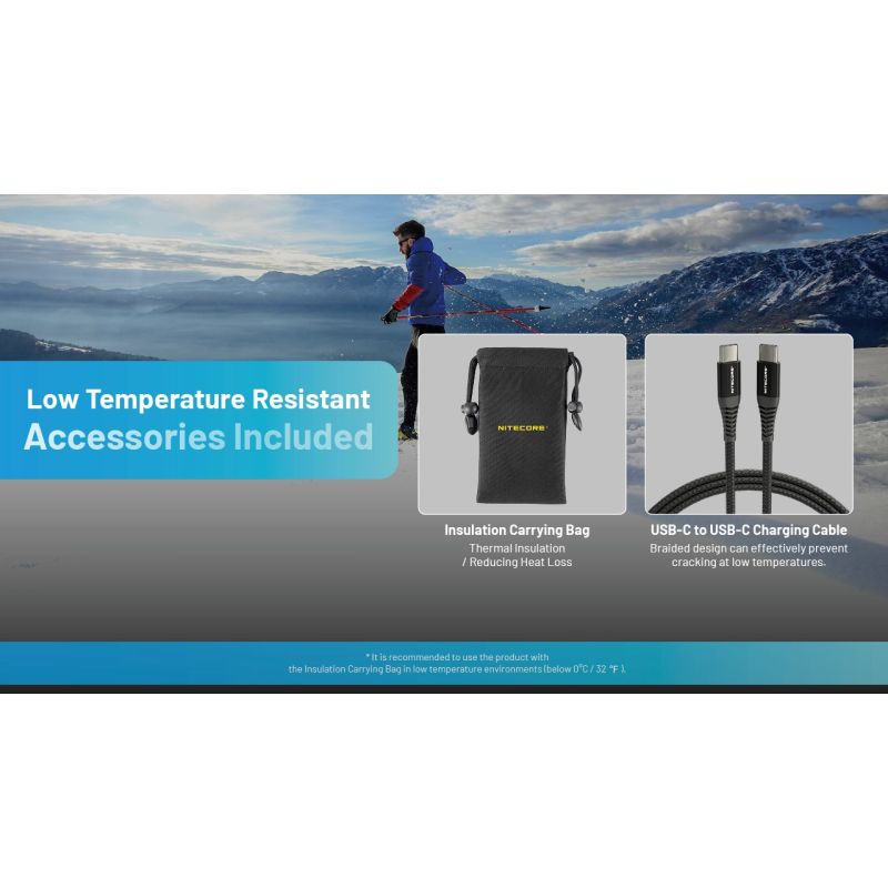 Nitecore Summit 10000 Powerbank | Extrem Kyla -40°C Uppvärmningsfunktion Kolfiber IPX5 Tålig Bärbar Laddare