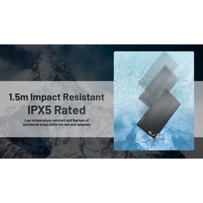 Nitecore Summit 10000 Powerbank | Extrem Kyla -40°C Uppvärmningsfunktion Kolfiber IPX5 Tålig Bärbar Laddare