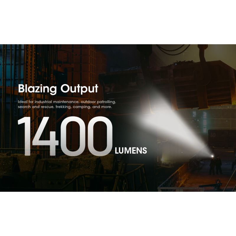 Upptäck Nitecore NU50 1400 lumen LED-strålkastare med inbyggt batteri idealisk för utomhusbelysning och äventyr