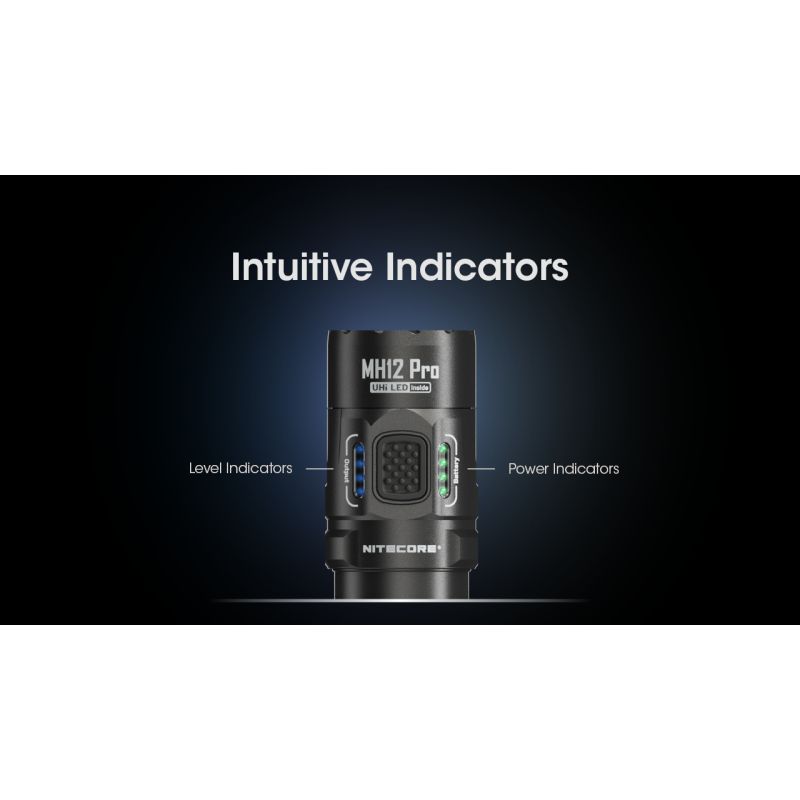 Nitecore MH12 Pro LED-ficklampa 3300 Lumen USB-C uppladdningsbar för utomhusäventyr och nattvandringar