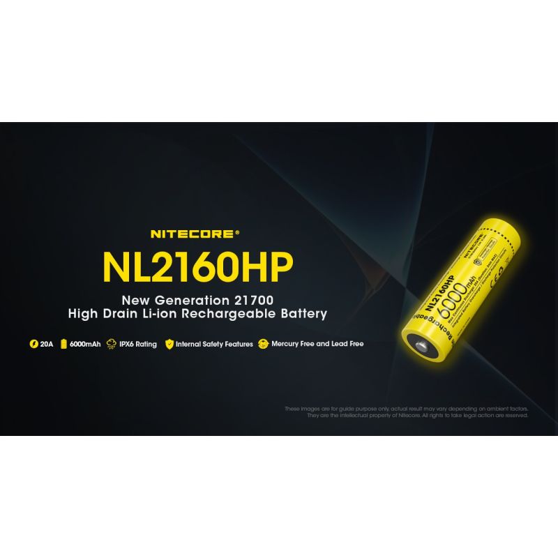 Nitecore NL2160HP 21700 6000mAh USB-C uppladdningsbart batteri Hög kapacitet lättvikt miljövänlig camping