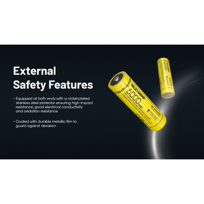 Nitecore NL2160HP 21700 6000mAh USB-C uppladdningsbart batteri Hög kapacitet lättvikt miljövänlig camping