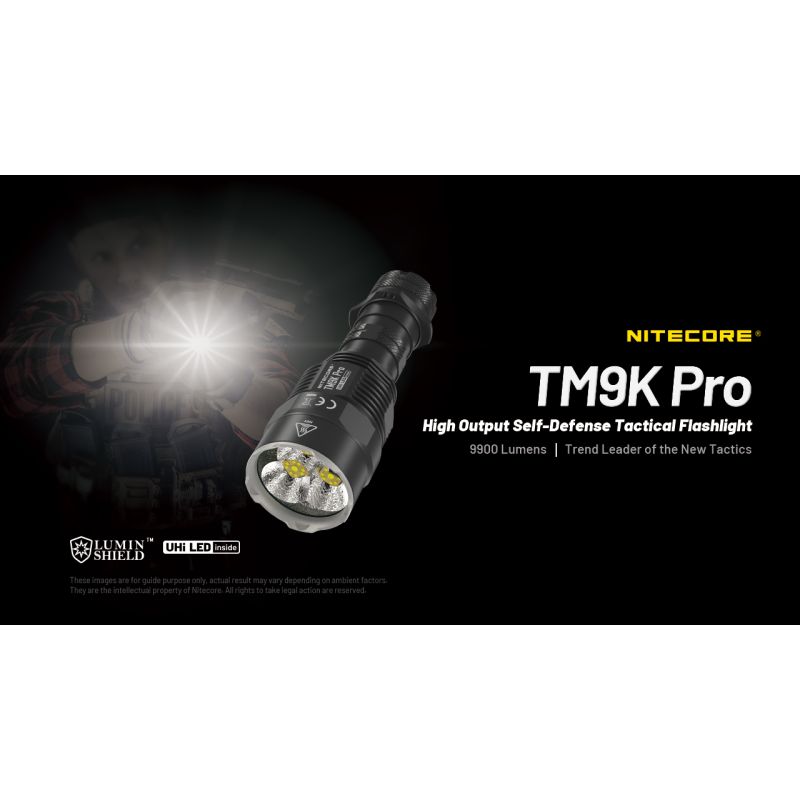 Nitecore TM9K PRO 9900 Lumen ficklampa med USB-C laddning och 510 meters strålavstånd för äventyr och SAR