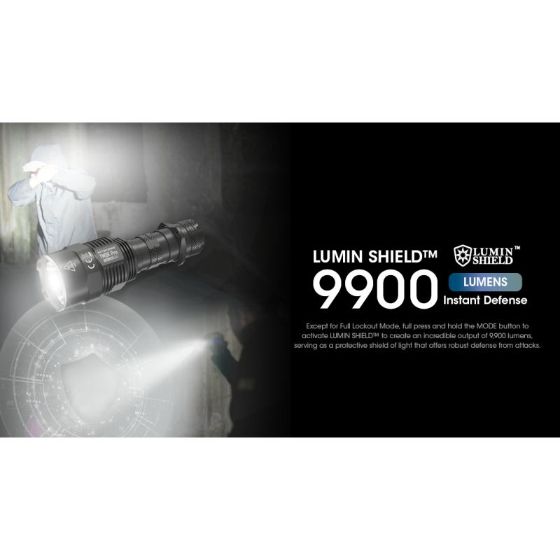 Nitecore TM9K PRO 9900 Lumen ficklampa med USB-C laddning och 510 meters strålavstånd för äventyr och SAR