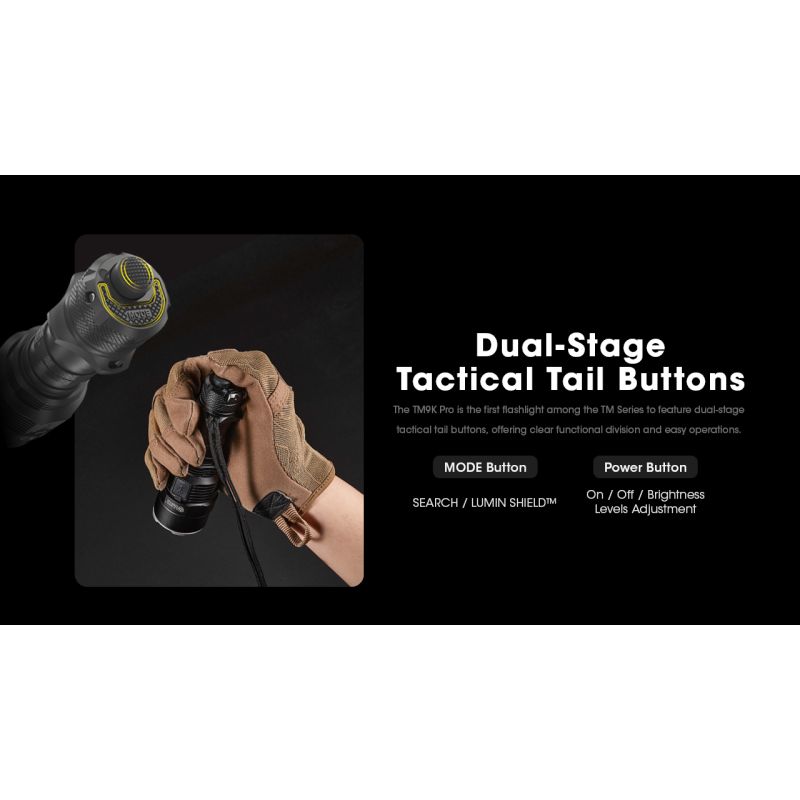 Nitecore TM9K PRO 9900 Lumen ficklampa med USB-C laddning och 510 meters strålavstånd för äventyr och SAR