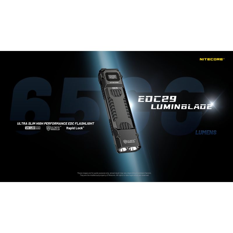 NITECORE EDC29 USB-C uppladdningsbar ficklampa 6500 lumen med långdistans synbarhet och justerbara ljusnivåer