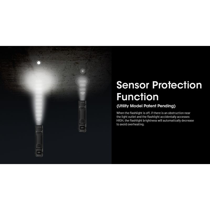 NITECORE EDC29 USB-C uppladdningsbar ficklampa 6500 lumen med långdistans synbarhet och justerbara ljusnivåer