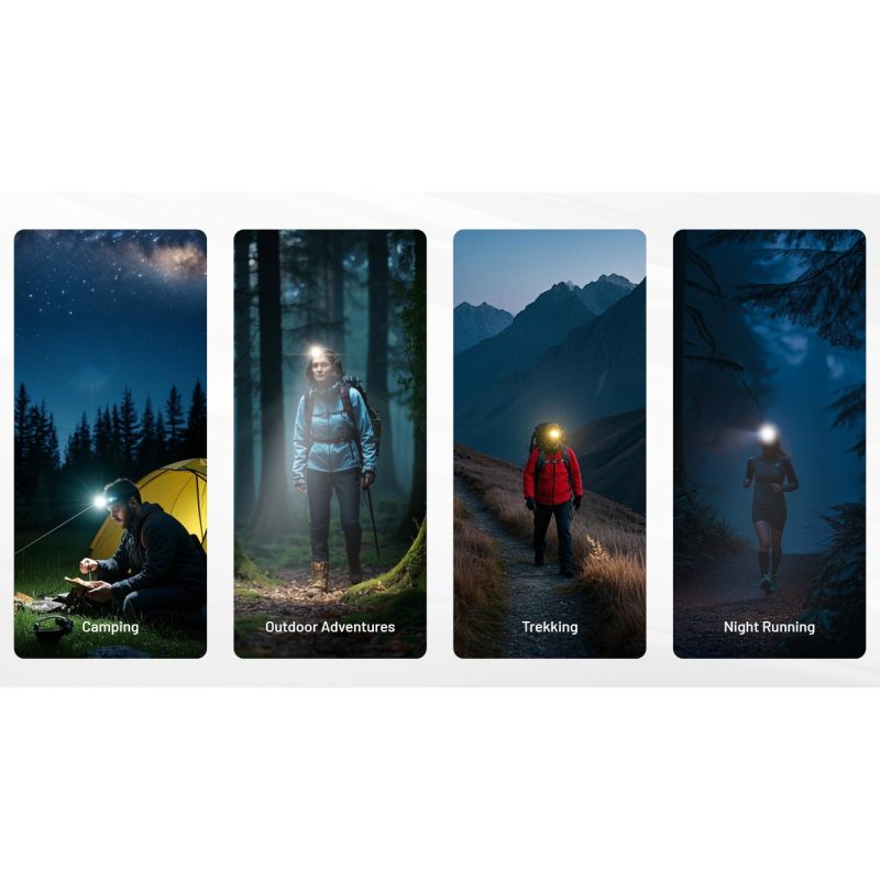 NITECORE NU25 Uppgraderad 400 Lumen Pannlampa USB-C Uppladdningsbar Perfekt för Camping och Utomhusäventyr