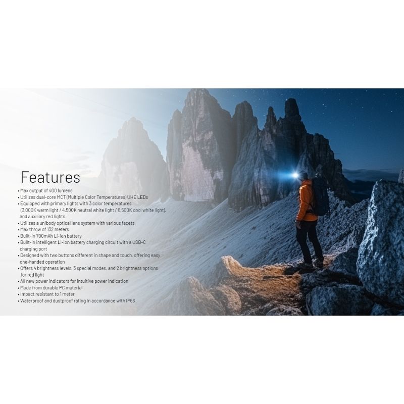 NITECORE NU25 Uppgraderad 400 Lumen Pannlampa USB-C Uppladdningsbar Perfekt för Camping och Utomhusäventyr