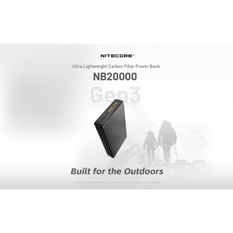 Nitecore NB20000 Gen3 Powerbank Dubbel USB-C-portar 20000mAh Snabbladdning Lättvikt Resekamrat