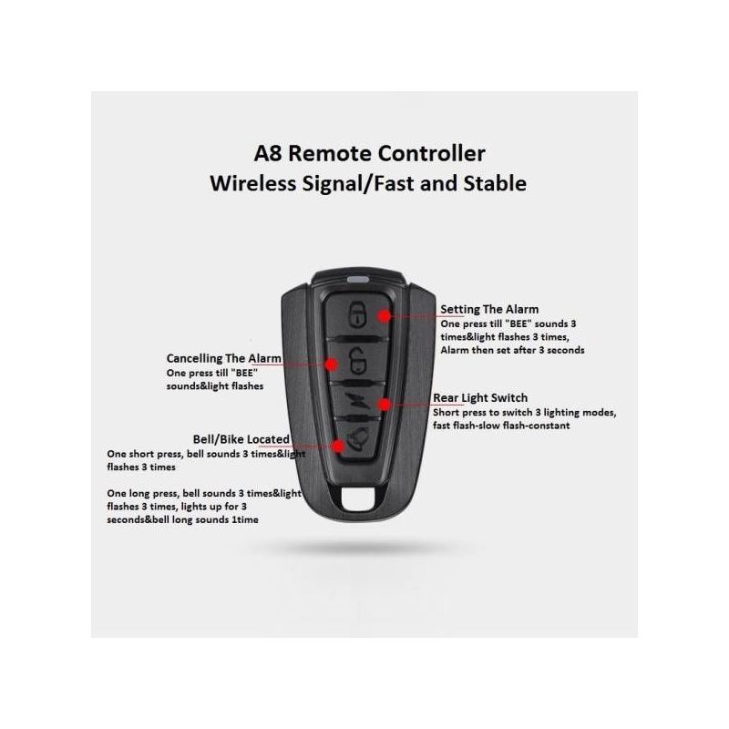 Upptäck ANTUSI A8 Racercykel med Stöldskyddslarm och Automatisk Broms för ökad säkerhet Cykling Bakljus 700mAh