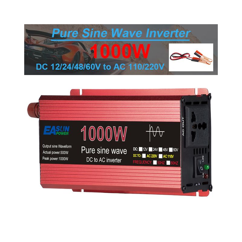 Pure Sine Wave Inverter 3000W för off-grid livsstil lätt aluminium-magnesiumlegering AC 110V/220V stabil ström