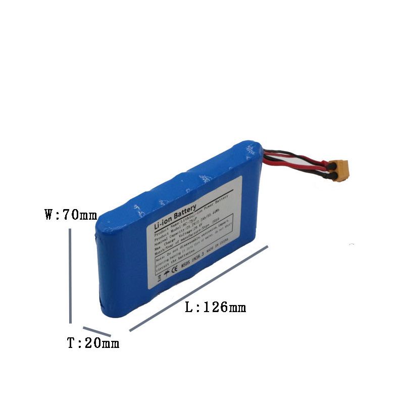 Högpresterande 25,2V batteripaket 18650 Li-Ion för fyrhjuligt skateboardbatteri hållbar lättviktigt energilösning