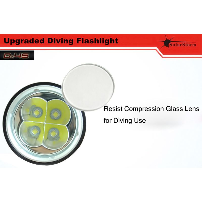 Solarstorm DX4S 4XU2 3200-lumen LED dykning ficklampa för dykentusiaster IPX8 vattentät äventyr ficklampa