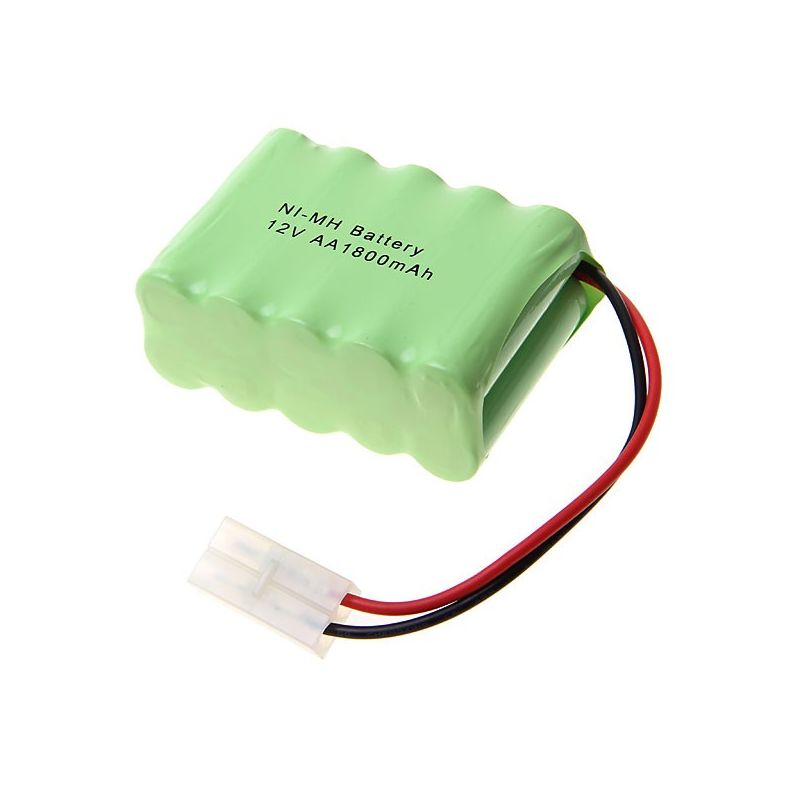 RC Ni-MH AA 12V 1800mAh uppladdningsbart batteripack med stor vit plugg för leksaksbil, modellplan