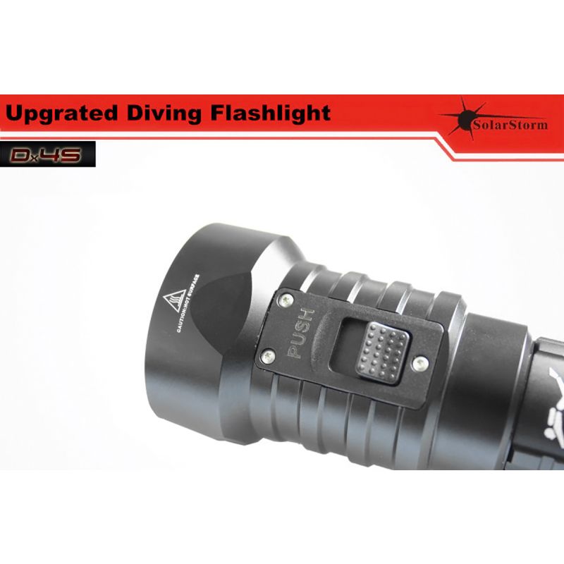 Solarstorm DX4S 4XU2 3200-lumen LED dykning ficklampa för dykentusiaster IPX8 vattentät äventyr ficklampa