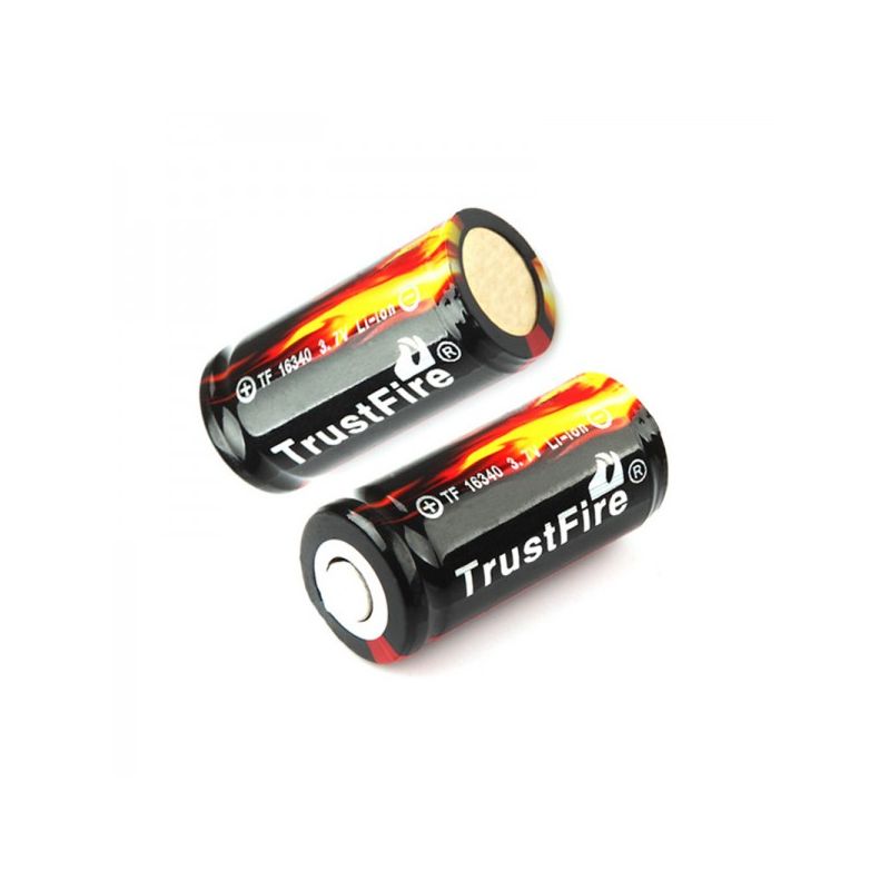 TrustFire 16340 CR123A 3.7V uppladdningsbart batteri Li-ion skyddat hållbar kraft miljövänlig säker användning