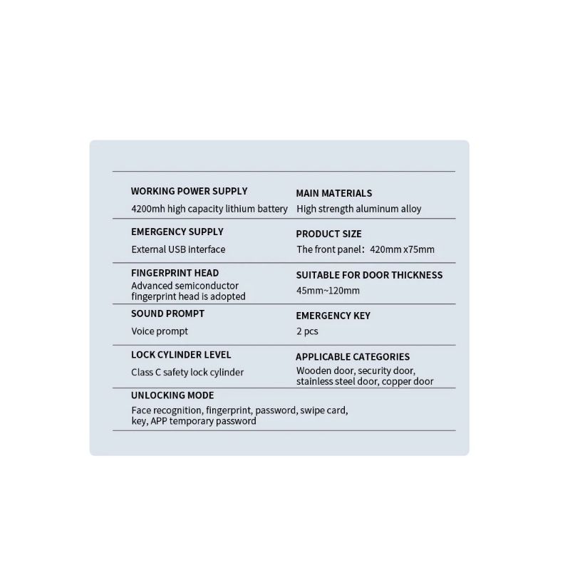 3D Face Smart Dörrlås med Säkerhetskamera Monitor Fingeravtrycksskanning Smart Home Security Avancerad Teknologi