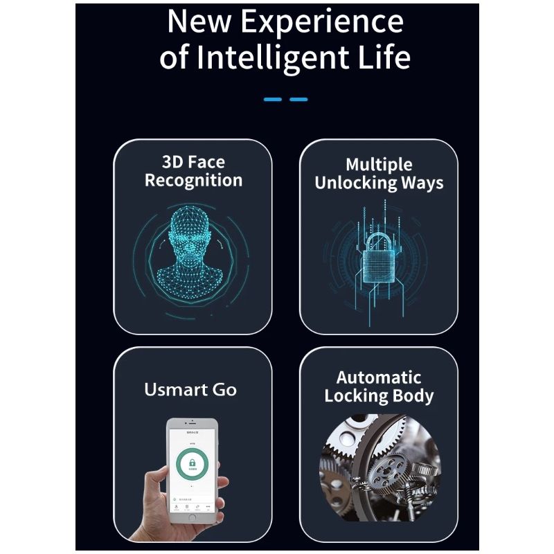 3D Face Smart Dörrlås med Säkerhetskamera Monitor Fingeravtrycksskanning Smart Home Security Avancerad Teknologi