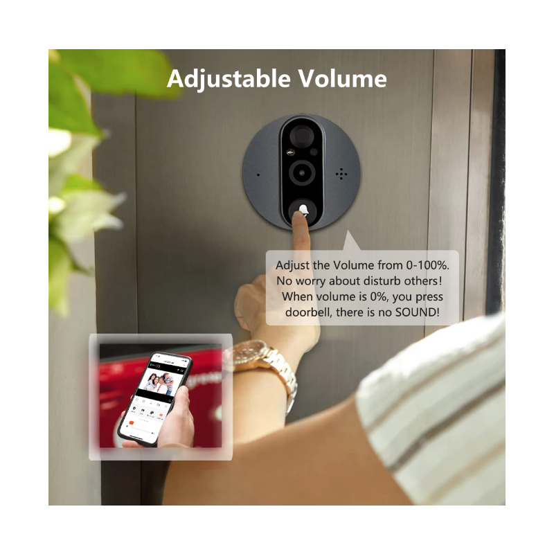 Tuya Smart 1080P WiFi titthålsvideokamera med PIR rörelsedetektor och nattvision för hemsäkerhet