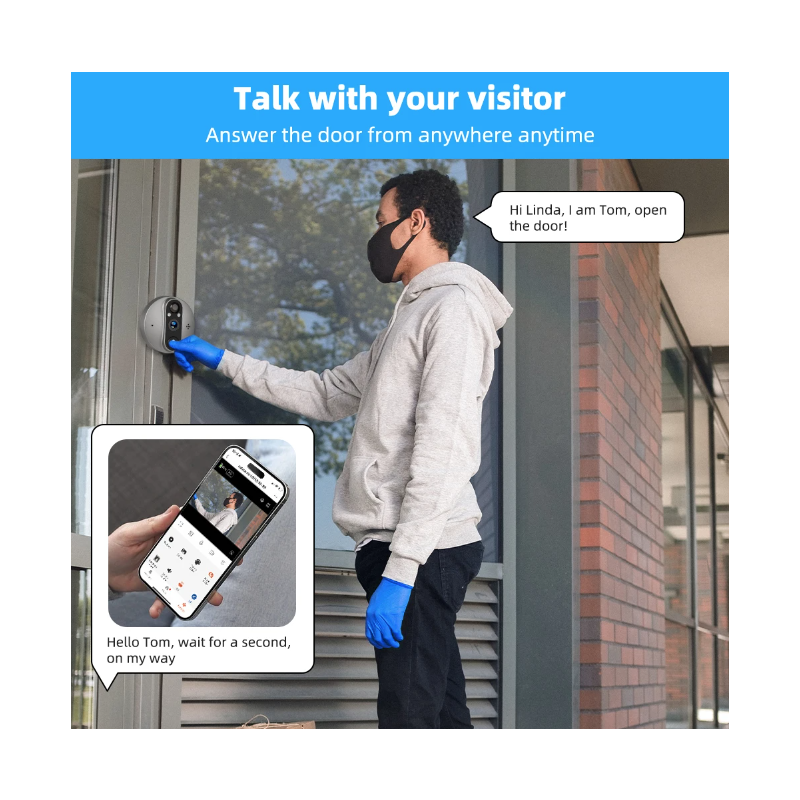 Tuya Smart 1080P WiFi titthålsvideokamera med PIR rörelsedetektor och nattvision för hemsäkerhet