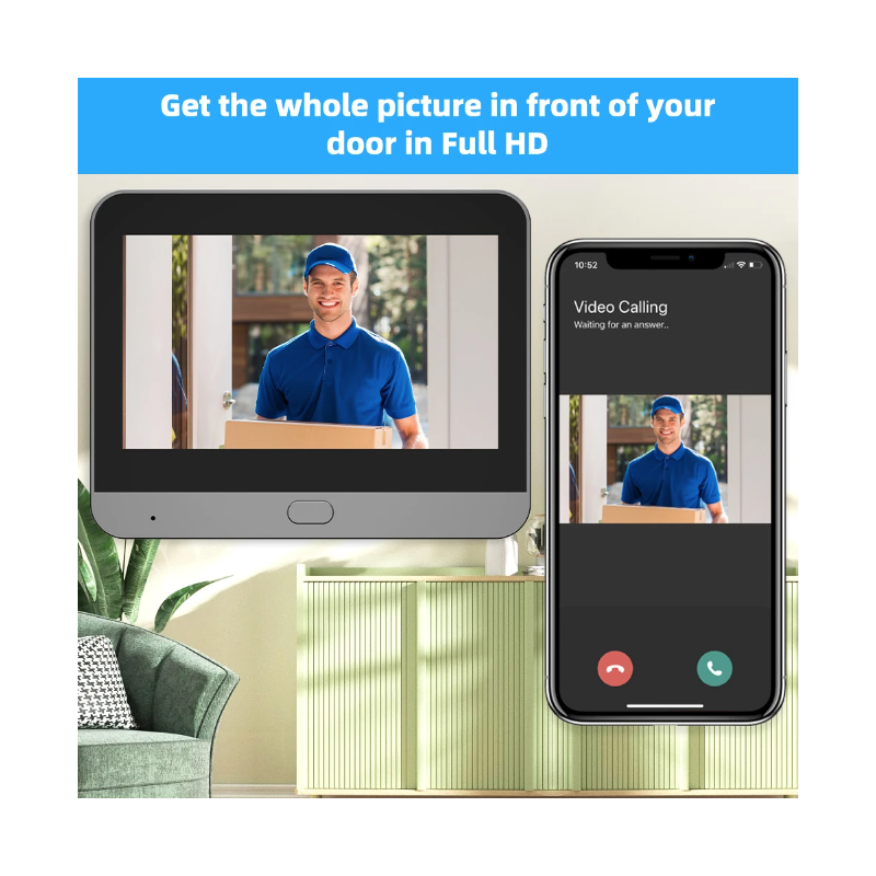 Tuya Smart 1080P WiFi titthålsvideokamera med PIR rörelsedetektor och nattvision för hemsäkerhet