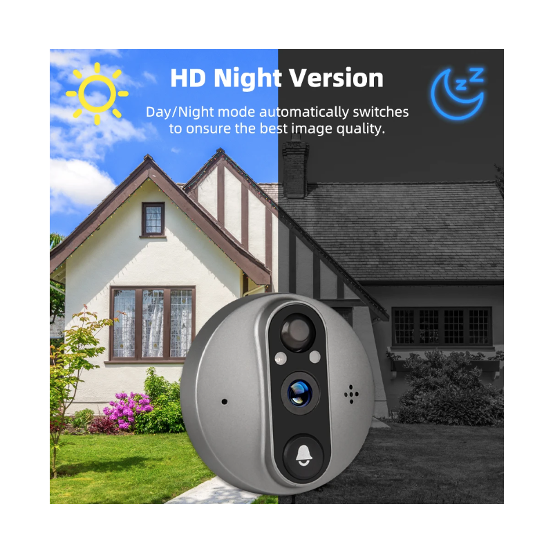 Tuya Smart 1080P WiFi titthålsvideokamera med PIR rörelsedetektor och nattvision för hemsäkerhet