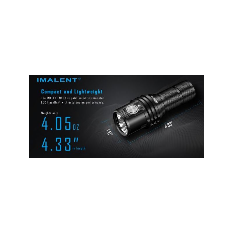 IMALENT MS03 Ultraljus Ficklampa 13000 Lumen Kompakt Design 324 Meter Räckvidd Pålitlig Äventyrsutrustning