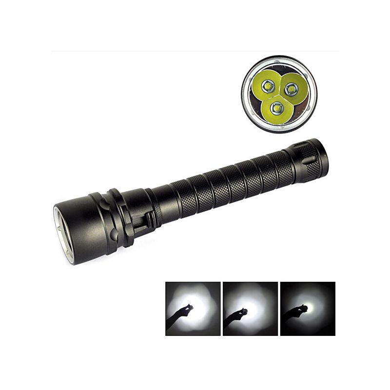 Vattentät 6000 Lumen Dykarlampa för Dykäventyr Anodiserad Aluminium 100m Undervattenslampa Lång Driftstid