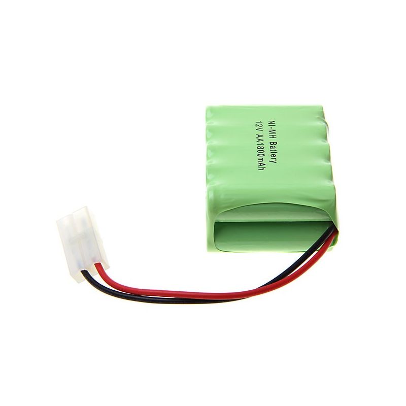 RC Ni-MH AA 12V 1800mAh uppladdningsbart batteripack med stor vit plugg för leksaksbil, modellplan
