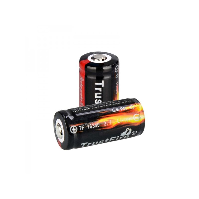 TrustFire 16340 CR123A 3.7V uppladdningsbart batteri Li-ion skyddat hållbar kraft miljövänlig säker användning