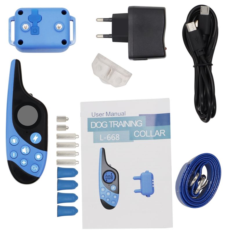 Upptäck 2021 Elektrisk Hundträningshalsband med 500m Fjärrkontroll Vattentätt Justerbart för Hundlydnadsträning