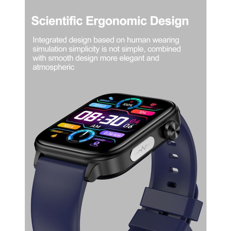 ET570 Blodsocker Smartwatch EKG Puls Blodtryck Hälsa Icke-invasiv Blodsocker Mätning, 1.96