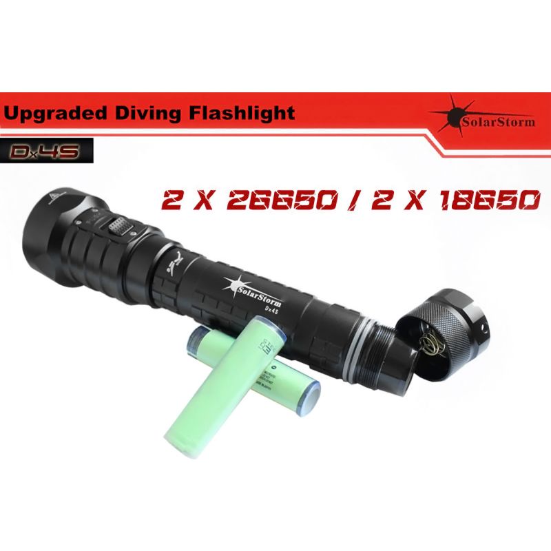 Solarstorm DX4S 4XU2 3200-lumen LED dykning ficklampa för dykentusiaster IPX8 vattentät äventyr ficklampa