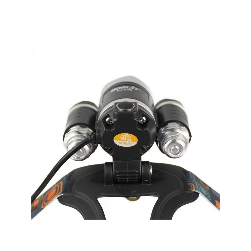 Boruit RJ-3000 LED-strålkastare T6 vitljus LED-huvudlampa vattentät hållbar utomhusbelysning för äventyr