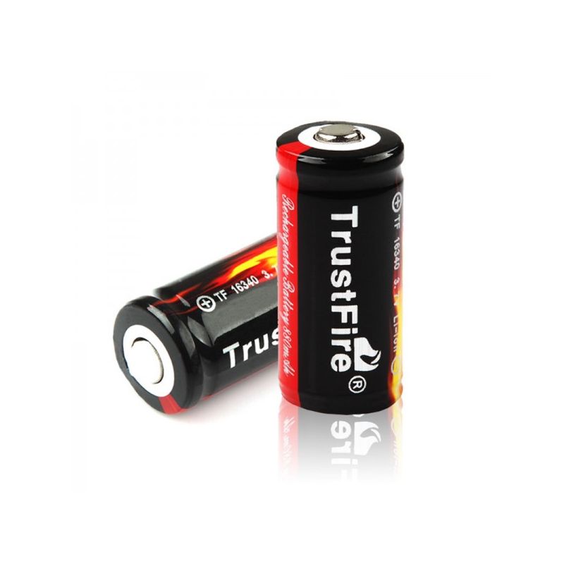 TrustFire 16340 CR123A 3.7V uppladdningsbart batteri Li-ion skyddat hållbar kraft miljövänlig säker användning
