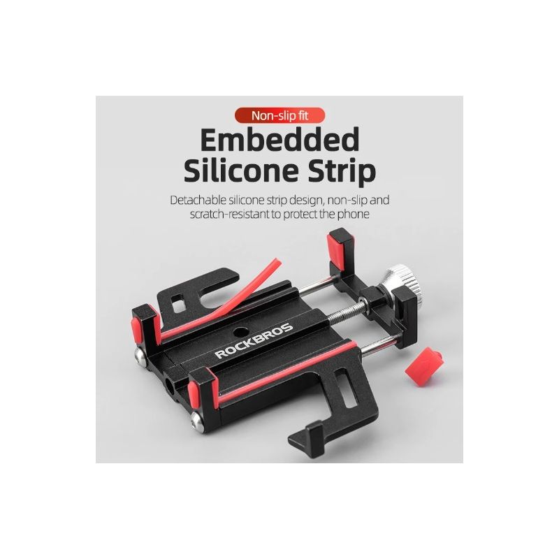 ROCKBROS Telefonhållare Motorcykel Elcykel CNC Aluminiumlegering Säker Stabil Justerbar Smartphone Kontroll