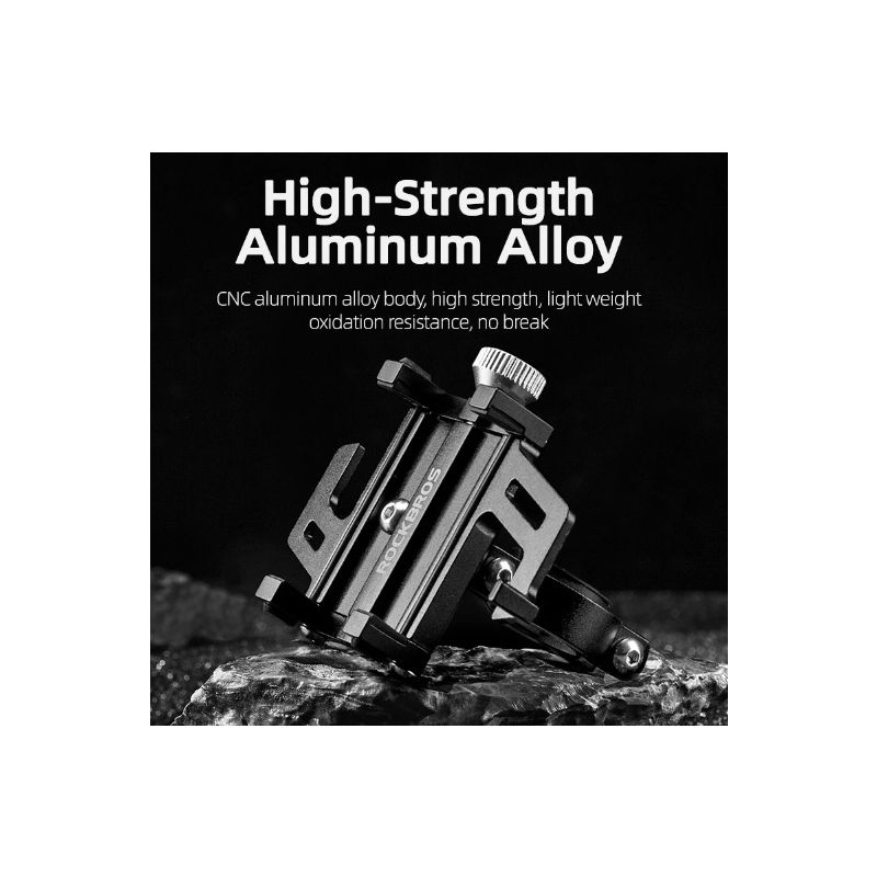 ROCKBROS Telefonhållare Motorcykel Elcykel CNC Aluminiumlegering Säker Stabil Justerbar Smartphone Kontroll