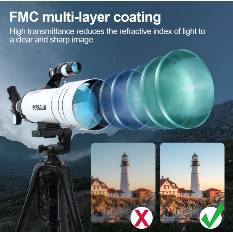 Upptäck universums under med Bossdun teleskop 333X förstoring för månskådning och barnens astronomiska äventyr
