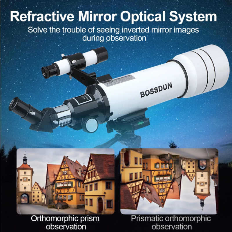Upptäck universums under med Bossdun teleskop 333X förstoring för månskådning och barnens astronomiska äventyr