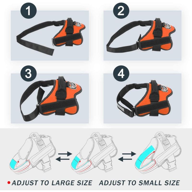 Justerbar andningsbar hundsele med reflekterande väst perfekt för kvällssäkerhet passar Engelska Bulldogs