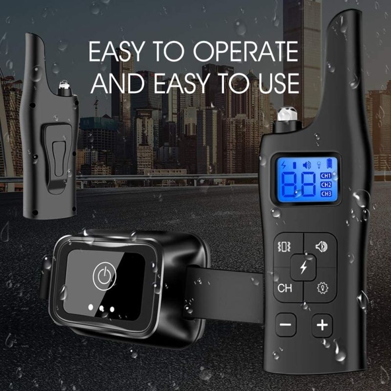 Upptäck effektiv 800m elektrisk hund träningskrage fjärrkontroll 3 träningsläge små medelstora stora hundar