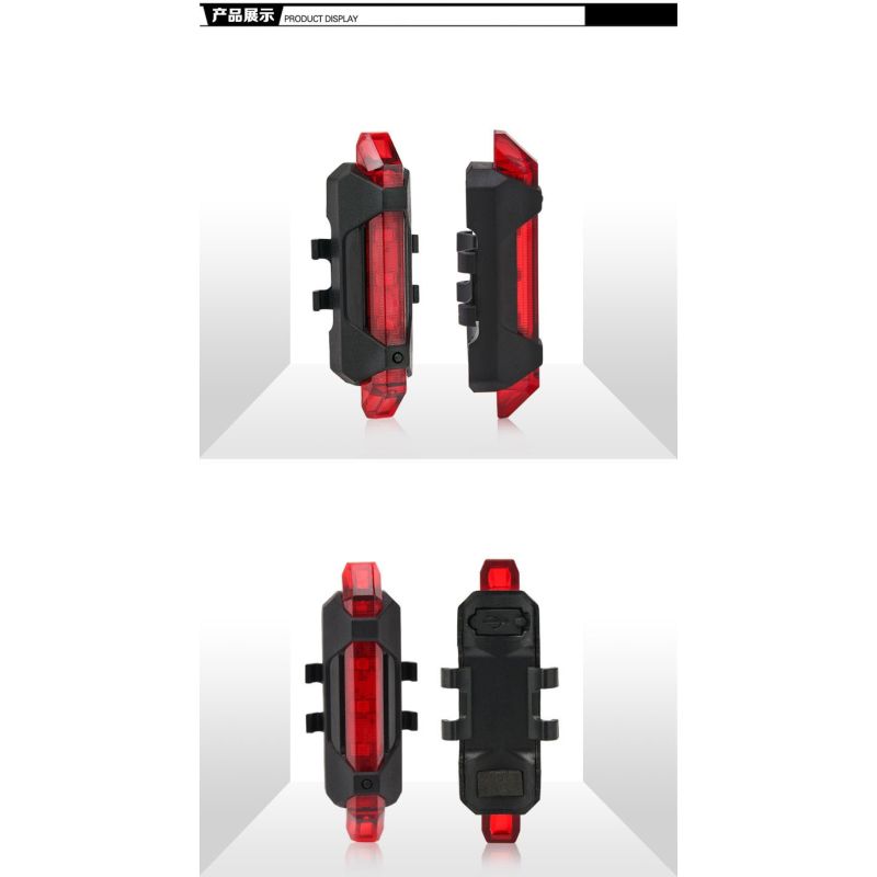 Bärbar USB-Uppladdningsbar Cykel bakljus med dynamiska blixtlägen perfekt som cykelsäkerhetstillbehör