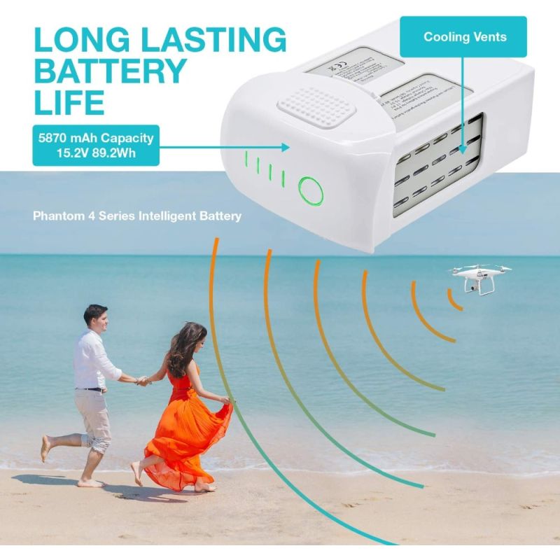 DJI Phantom 4 batteri 15.2V hög kapacitet 5870mAh Li-Po för FPV quadcopter och lång flygtid Phantom 4 Series