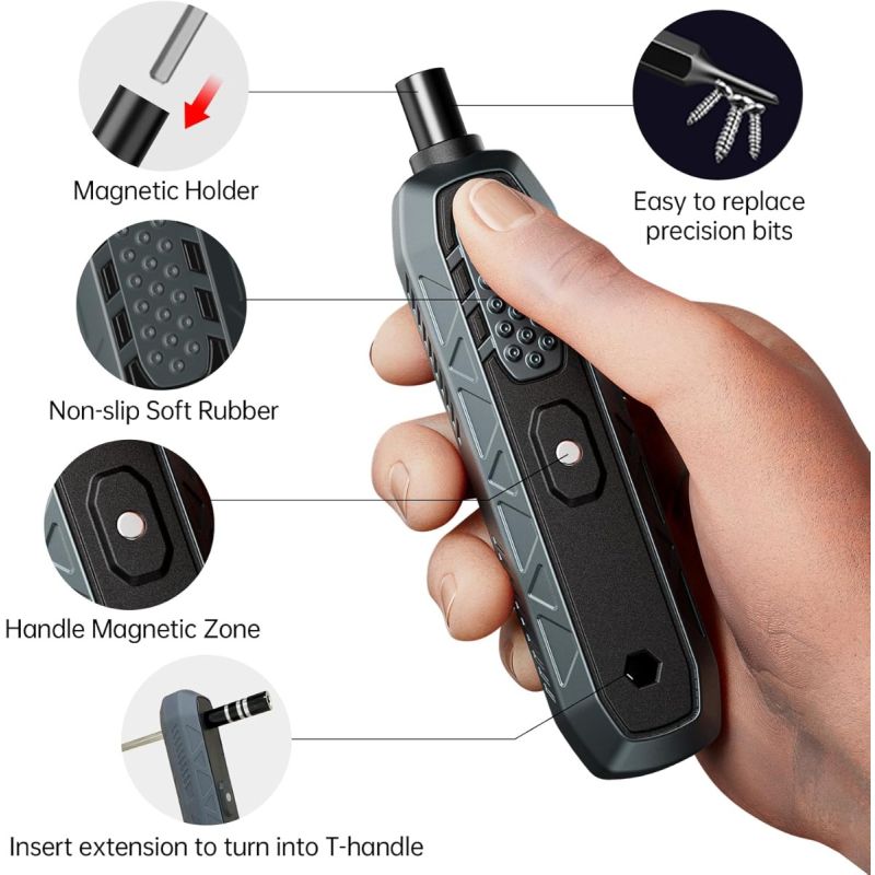 JAKEMY Precisionsskruvmejselsats JM-8192 – Multiverktyg för Elektronik & Mobilreparation. Professionell Reparationssats med Magnetiska Bits för Hemelekronik & Hobby.