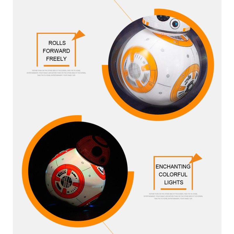 Uppgraderad Fjärrkontroll Star Wars BB-8 Robotleksak 2.4G med 360° Rotation och Magnetisk Upphängning för Barn