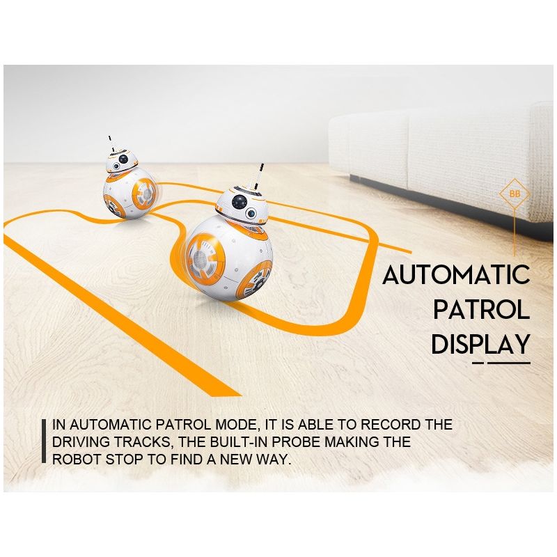 Uppgraderad Fjärrkontroll Star Wars BB-8 Robotleksak 2.4G med 360° Rotation och Magnetisk Upphängning för Barn