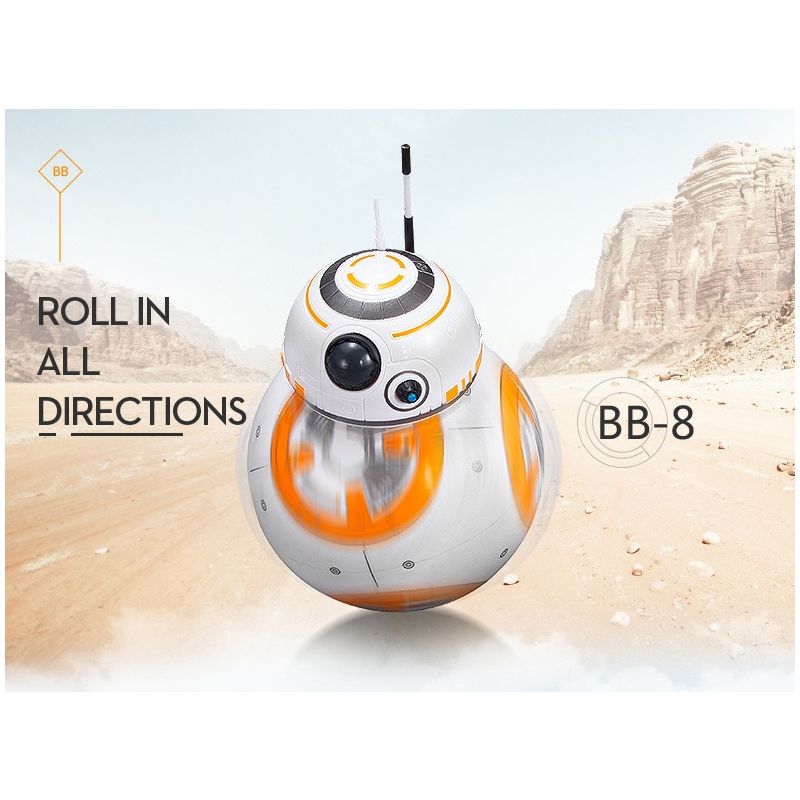 Uppgraderad Fjärrkontroll Star Wars BB-8 Robotleksak 2.4G med 360° Rotation och Magnetisk Upphängning för Barn